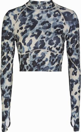 Stella McCartney Adidas X Stella Mccartney Training Printed Cropped Stretch-jersey top - Multicoloured - S (UK8-10 / S)