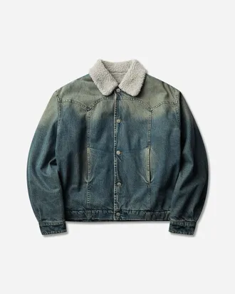 Aries Sherpa Vintage Western Car Coat Blue