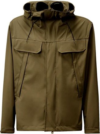 C.P. Company Groene Goggle Jas met Verborgen Bril - Heren - Zomerjassen - Bruin - XL - Jassen