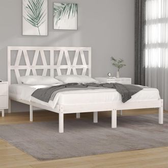 vidaXL Estructura De Cama Madera Maciza De Pino Blanco 120x200 Cm Vidaxl