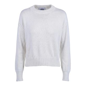 Alpha Studio Round-neck Knitwear, female, Beige, Size: S Round-neck Knitwear