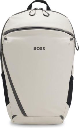 BOSS Faux-leather backpack with reflective details