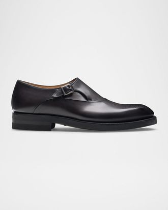 Magnanni Men & apos;s Orlay Brogue Leather Monk Strap Loafers