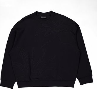 Emporio Armani Embroidered-Design Sweatshirt, Size Medium