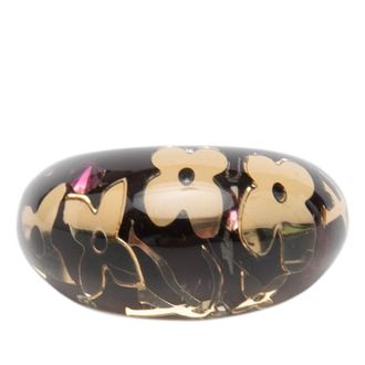 Louis Vuitton Inclusion Gold Brown Resin Band Ring (Pre-Owned)