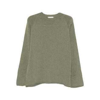 Laneus Round-neck Knitwear, male, Green, Size: 2XL Crew Neck Long Sleeve