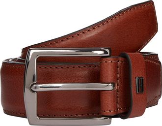 Tommy Hilfiger Lederg&uuml;rtel TOMMY HILFIGER DENTON ELEVATED 3.5 cm breit, Herren, Gr. 110, braun (winter cognac), Rindsleder, unifarben, G&uuml;rtel Lederg&uuml;rtel, Gr&ouml;ssenver