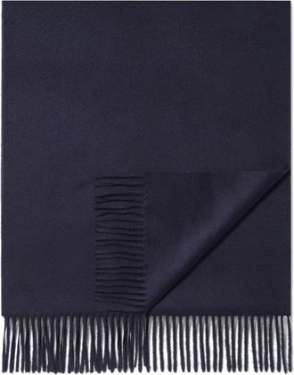 Ermenegildo Zegna Zwart Kasjmier Sjaal met Geborduurd Logo - Heren - Wintersjaals - Zwart - ONE Size - Kasjmier - Accessoires
