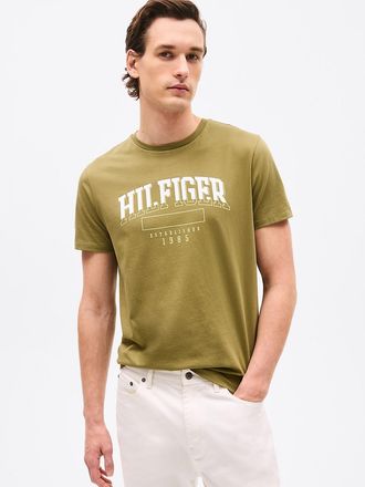 Tommy Hilfiger Mens Bold Hilfiger Logo T-Shirt - Green - XS