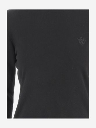 Gucci Womens Wool Turtleneck With Embroidery Black Sweater