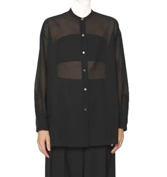 Theory Bustier Button Down Blouse In Black