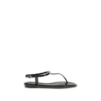 Mach & Mach Black Rubber Flat Womens Sandals