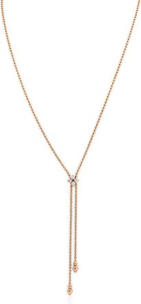 Roberto Coin 18k Rose Gold 0.30cttw Diamond Love In Verona Zipper Necklace - 8883146AX23X
