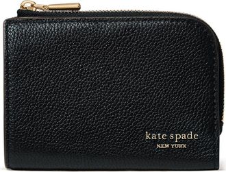 Kate Spade New York devin pebbled leather small bifold wallet in Black at Nordstrom