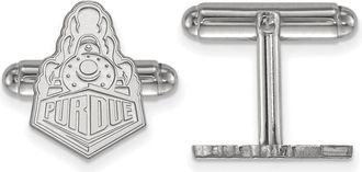 Diamond2Deal Sterling Silver Rhodium-plated Purdue University Boilermakers Train Logo Cuff Links