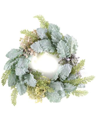 Safavieh Faux 21In Chrysanthemum & Dusty Miller Wreath