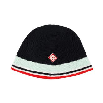 Casablanca Accessories, unisex, Black, ONE SIZE, Black Cotton Crochet Bucket Hat