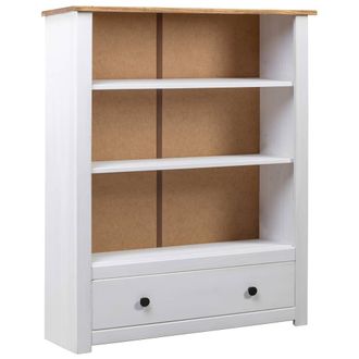 vidaXL Librer&iacute;a De Madera Maciza Pino Estilo Panam&aacute; Blanco 80x35x110 Cm Vidaxl