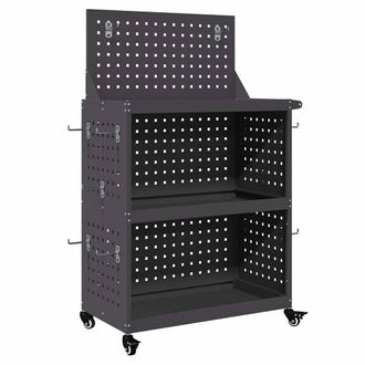 Berkfield Home Tool Trolley Black 65 x 35 x 111 cm Powder-coated steel