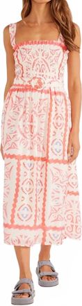 Minkpink Lolani Shirried Midi Dress In White