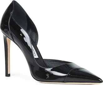 Jimmy Choo London Womens Black Patent Leather Brigitte 100 Pumps High Heel Shoes