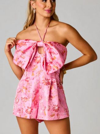 BuddyLove Kiera Halter Romper In After Party Pink