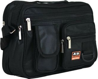 Generic Black Mens Briefcase Style Multi Pocket Shoulder Bag Crossbody Messenger Carrier, Casual Satchel For Daily Use., M