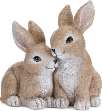 Melrose International Woodland Bunny Couple Figurine (Set of 2) - Beige
