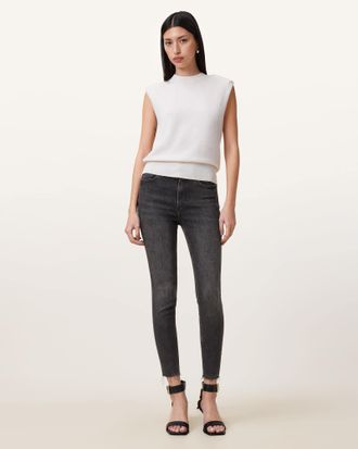 AllSaints Womens Cotton Miller Push Up Skinny Fit Denim Jeans, Size: 26