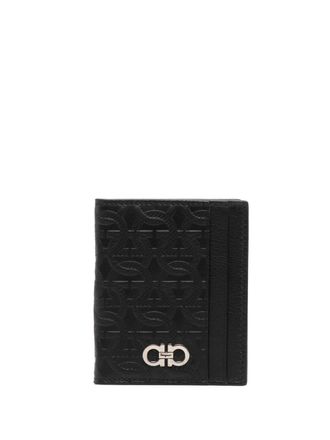 Ferragamo Gancini leather card holder - men - Calf Leather - One Size - Black
