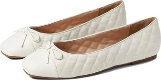 Aldo Womens ALDO Braylynn Ballet Flat White Leather Square Toe Slip-On HTAT176