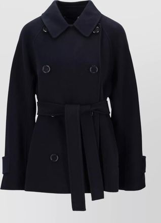 Max Mara jacket notched lapels belted waist cuffs