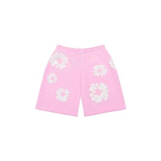 Denim Tears The Cotton Wreath Sweatshorts - Dames - Korte broeken - Roze - Maat: XL Katoen