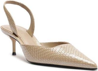 Schutz Paola Mid Slingback Pointed Toe Pump in Pale Khaki at Nordstrom, Size 9.5