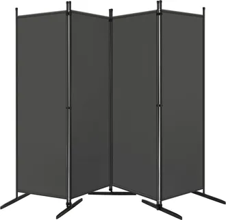 Woltu Biombo Separador De Ambiente De 3 Paneles Biombo Divisor Divisor De Habitaci&oacute;n Para Privacidad Separadores Ambientes Plegable Gris Oscuro 223x177 Cm -