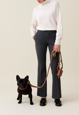 Claudie Pierlot Pantalon flare &agrave; rayures