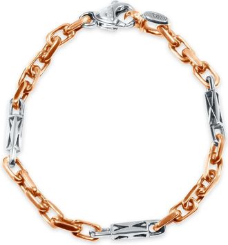 Pompeii3 Mens Figaro Link 14k Gold (24gram) or Platinum (38gram) 4-5.5mm Bracelet 8