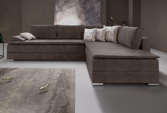 Inosign Ecksofa »Night & Day L-Form, B: 324 cm« mit Bettfunktion, Bettkasten & 3 Zierkissen, Boxspringbett 180x200 cm