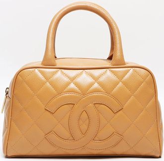 Chanel Brown Grained Calfskin Boston Bag (Pre-Owned)