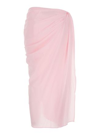 Jacquemus Asymmetrical Draped Tech Fabric Skirt - Pink
