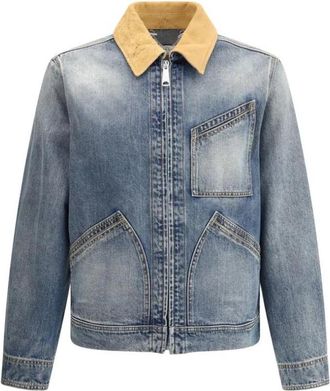 Alexander McQueen Luxe Denim Jack met Su&egrave;de Kraag - Heren - Spijkerjassen - Blauw - M - Denim - Jassen