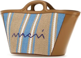 Marni Womens Bucket Bag Beige Juta Linen Cotton