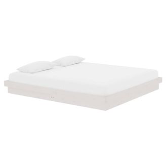 Berkfield Home Beautiful Bed Frame without Mattress White Solid Wood Super King