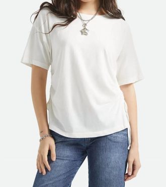 Brixton Carefree Organic Garment Dye Cinch T-Shirt In Off-White