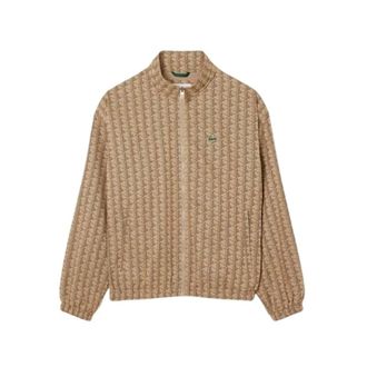 Lacoste Jassen, Heren, Beige, L, Polyester, Monogram Trainingsjack