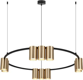 OEM L&aacute;mpara Colgante (circular) Genesis Black Gold 10xgu10