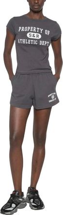 Sporty & Rich Logo T-Shirt - female - Sporty & Rich - T-Shirts - Gray - XS - Tops