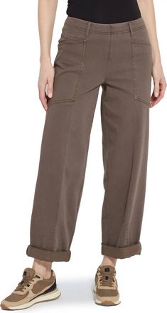 Lyss&eacute; Penelope Curved Cuffed Denim Jeans In Antique Wash