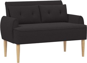 vidaXL Sof&aacute; Amoroso Con Botones Acolchados Negro 117 X 67 X 77 Cm Vidaxl