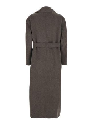 Max Mara Womens Coat Luna Brown Wool Virgin